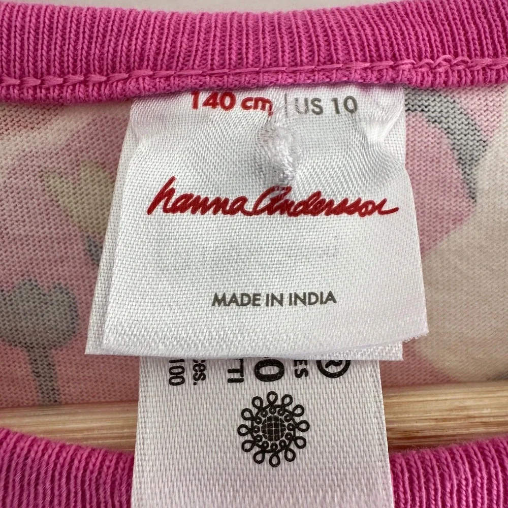 Hanna Andersson Kids Pink Unicorn Rainbow Pocket Skater Dress Size 10